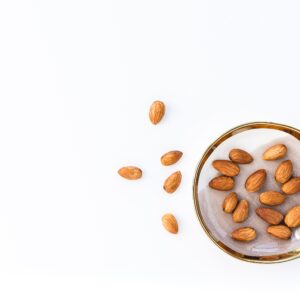 A small bowl of almonds.