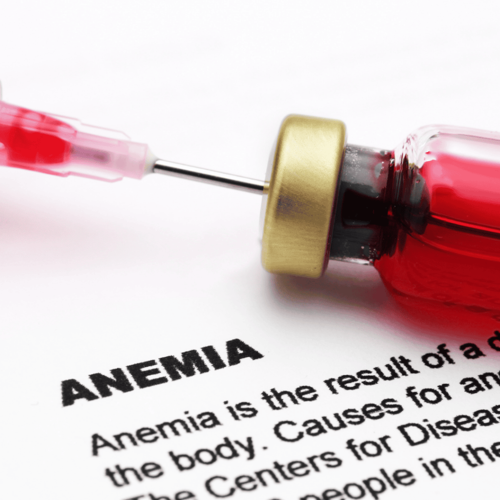 A vial of blood used to test for anemia.