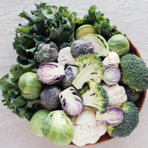 A bowl of cruciferous vegetables.