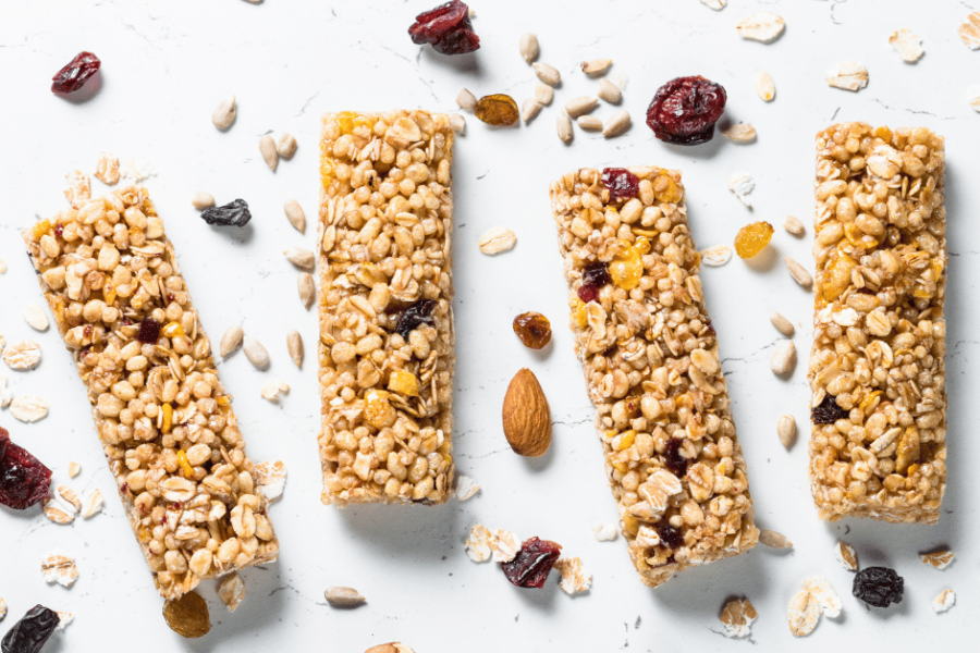 Homemade healthy granola bars.