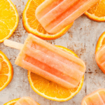 Homemade orange popsicles.